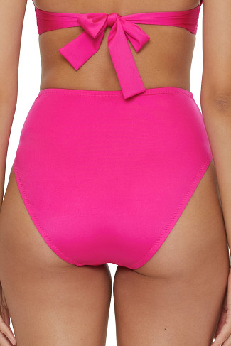 PINK PARADE Pleated High Waist Bikini Bottom