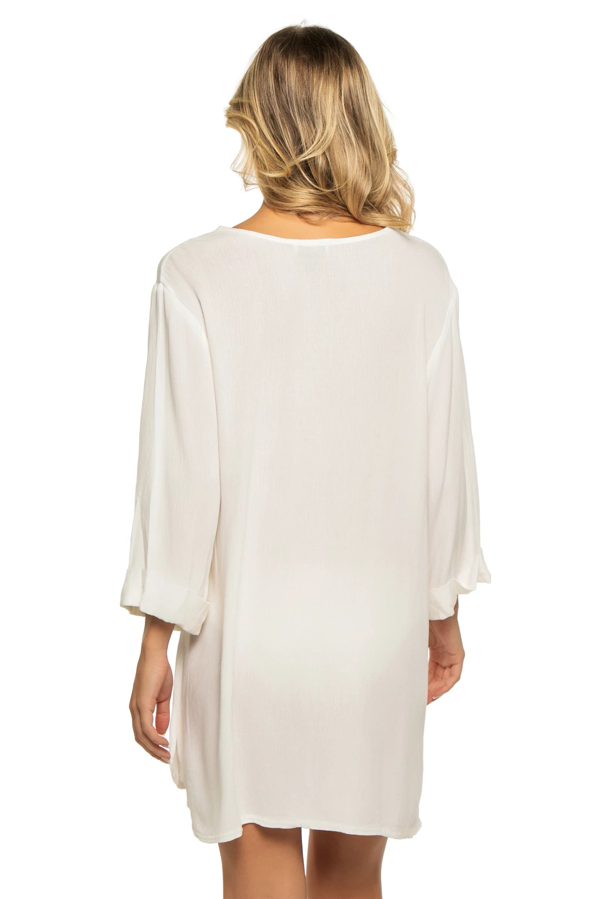 WHITE Hacienda Lace-Up Tunic image number 2