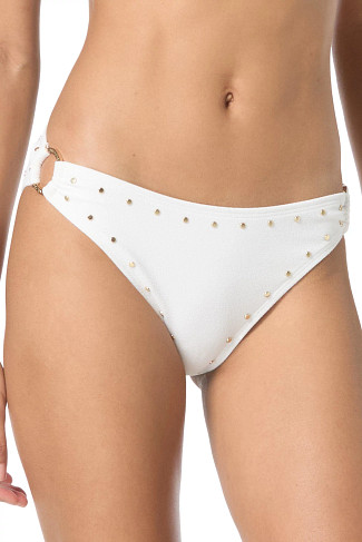 WHITE Crepe Hipster Bikini Bottom