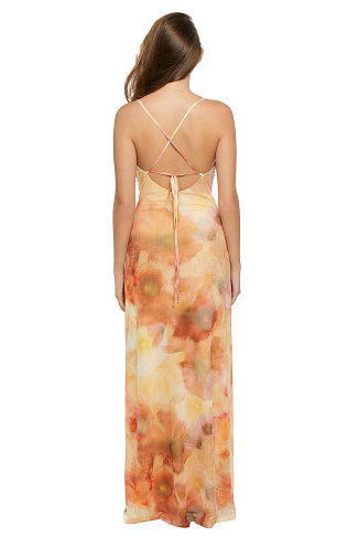 WATERCOLOUR FLORAL Aria Mesh Floral Maxi Dress