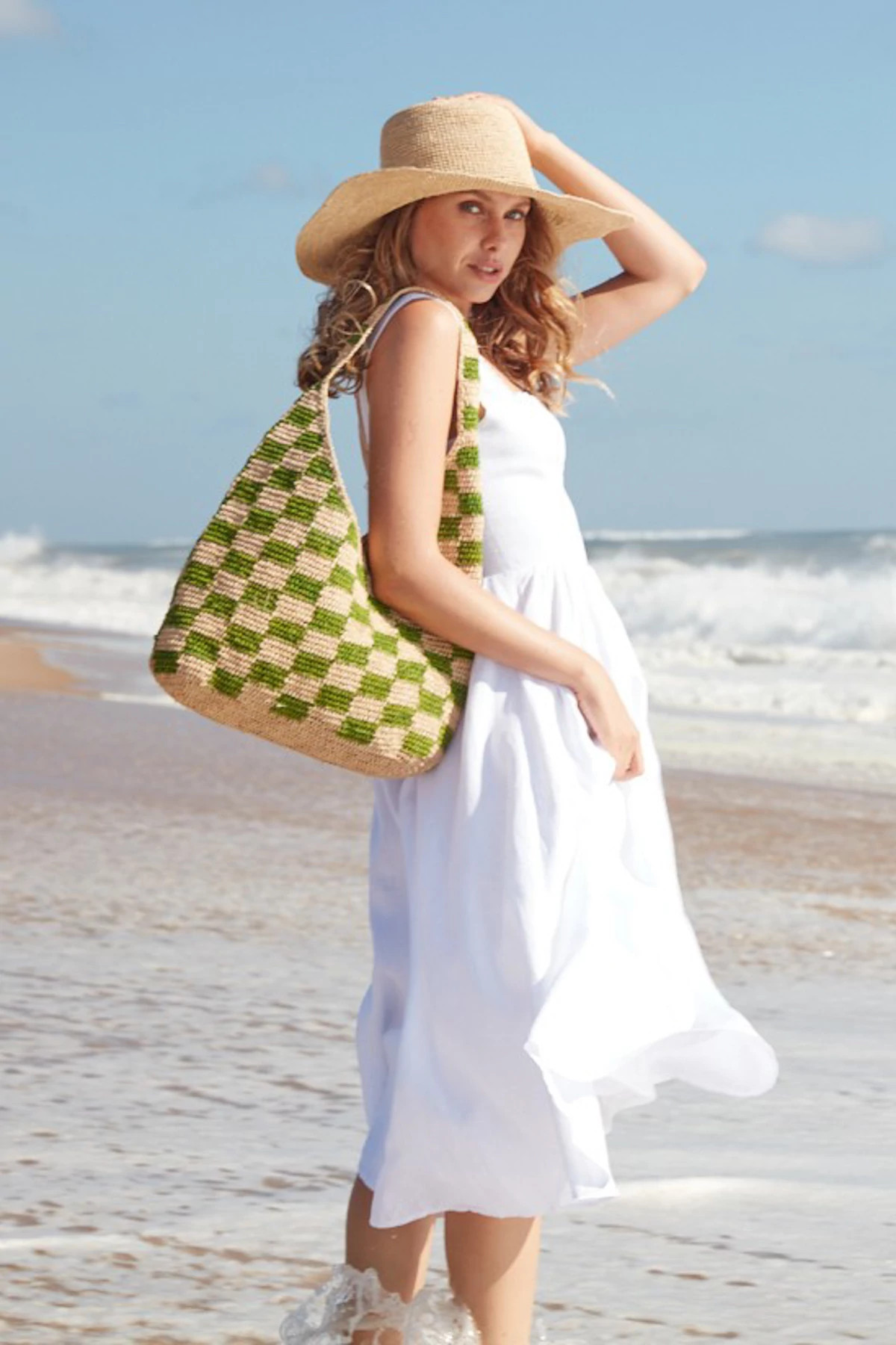 EMERALD/SAND Abby Emerald Tote image number 3