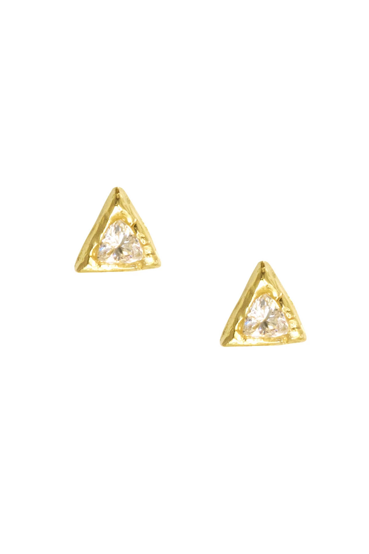 GOLD Gold Triangle Studs image number 1