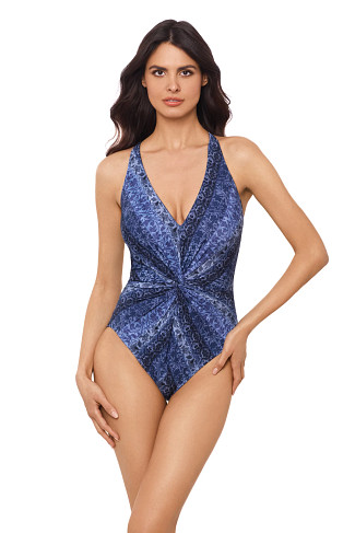 BLUE MULTI Via Roma Drew One Piece Swimsuit