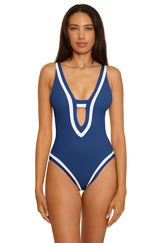 NAVY Genevieve Plunge One Piece Swimsuit