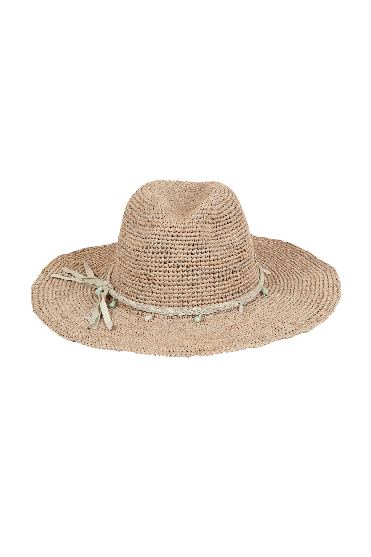 TAUPE/SILVER Patsy Raffia Panama Hat image number 1