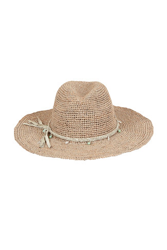 TAUPE/SILVER Patsy Raffia Panama Hat