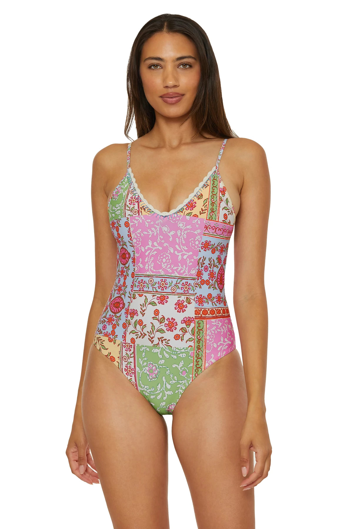 MULTI V-Neck One Piece Swimsuit image number 1