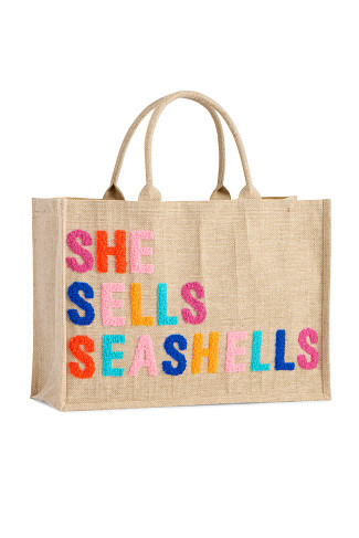NATURAL She Sells Seashells Tote