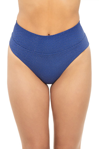 NAVY SCALLOP Sydney Textured Hipster Bikini Bottom