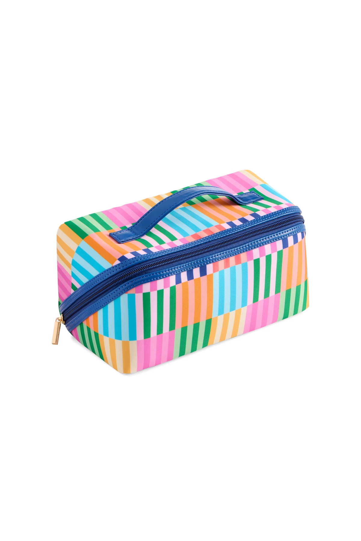 MULTI Motley Multicolor Stripe Cosmetic Bag  image number 1
