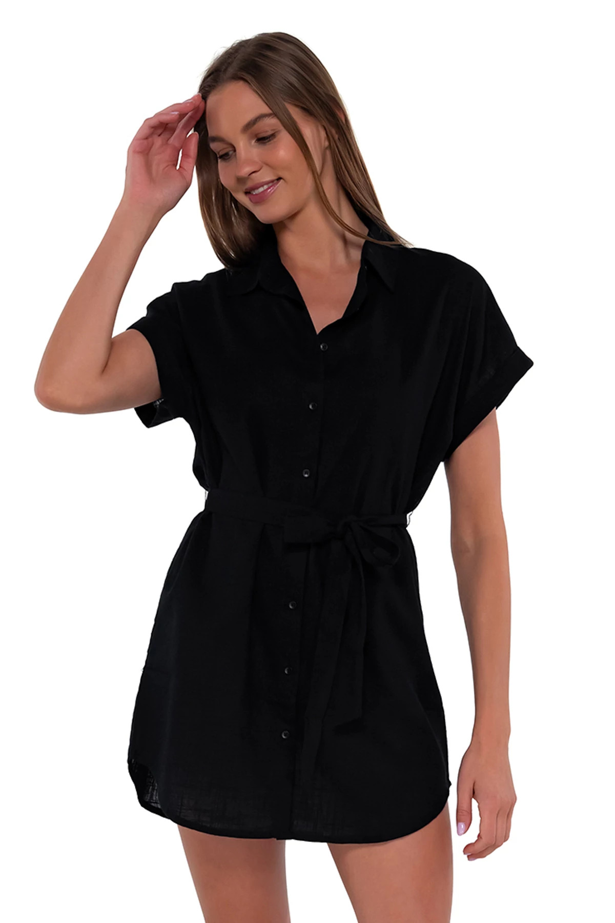BLACK Lucia Short Sleeve Mini Dress image number 1