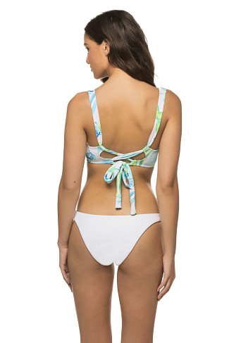 WHITE Underwire Lace Back Bikini Top