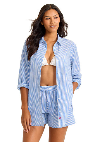 VICTORIA BLUE Chambray Boyfriend Shirt
