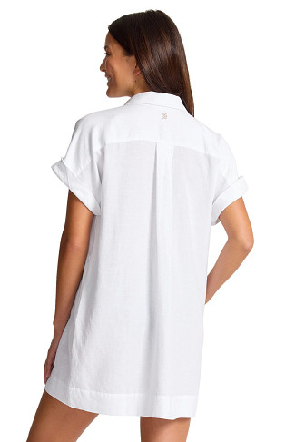 WHITE St. Lucia Boyfriend Shirt