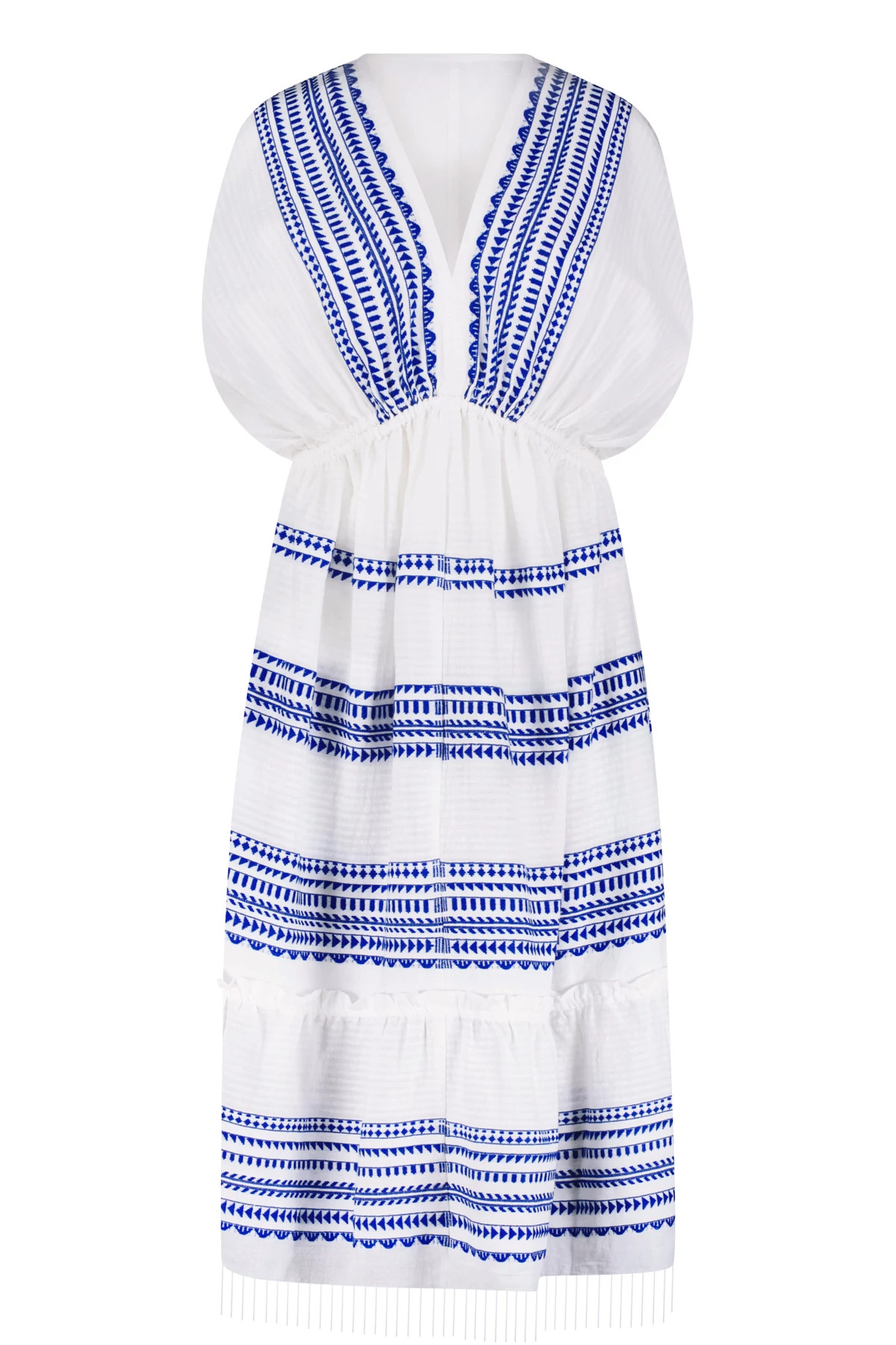 BLUE Yani Plunge Midi Dress image number 3