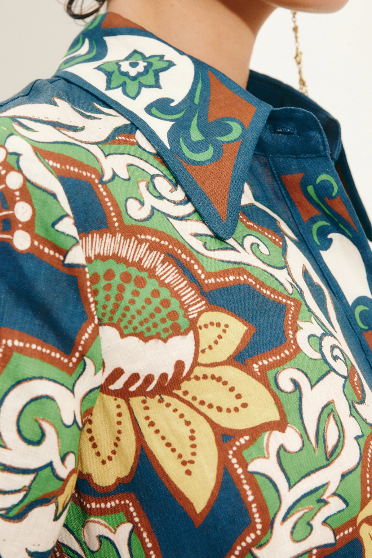 MULTI Llana Linen Maxi Dress image number 6