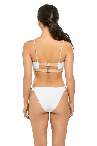 WHITE/GOLD Cari Bralette Bikini Top