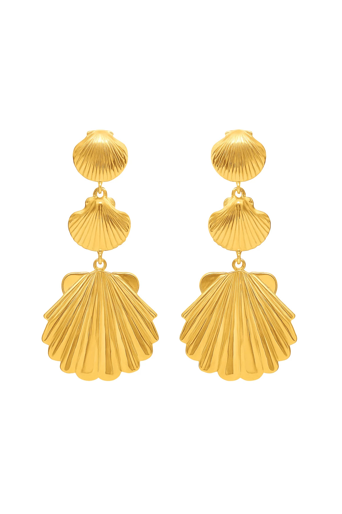 GOLD Calista Shell Drop Earrings image number 1