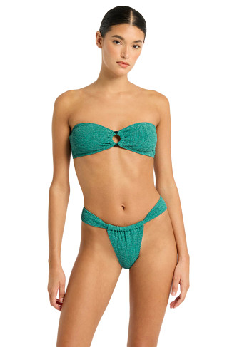 TEAL ANIMALIA LUREX Blake Bandeau Bikini Top