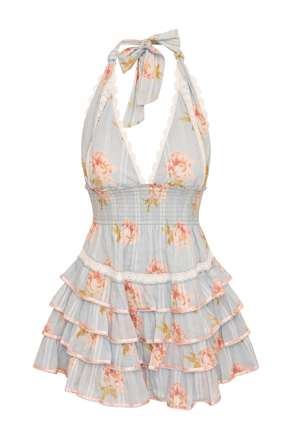 RUSTIC SKY Kerch Cotton Halter Mini Dress image number 3