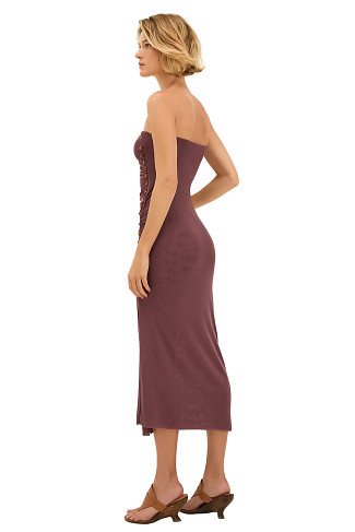 PURPLE Nolan Mesh Midi Dress