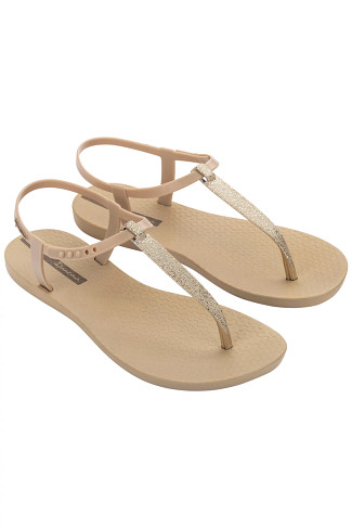 BEIGE/GOLD Classy Metallic Sandals