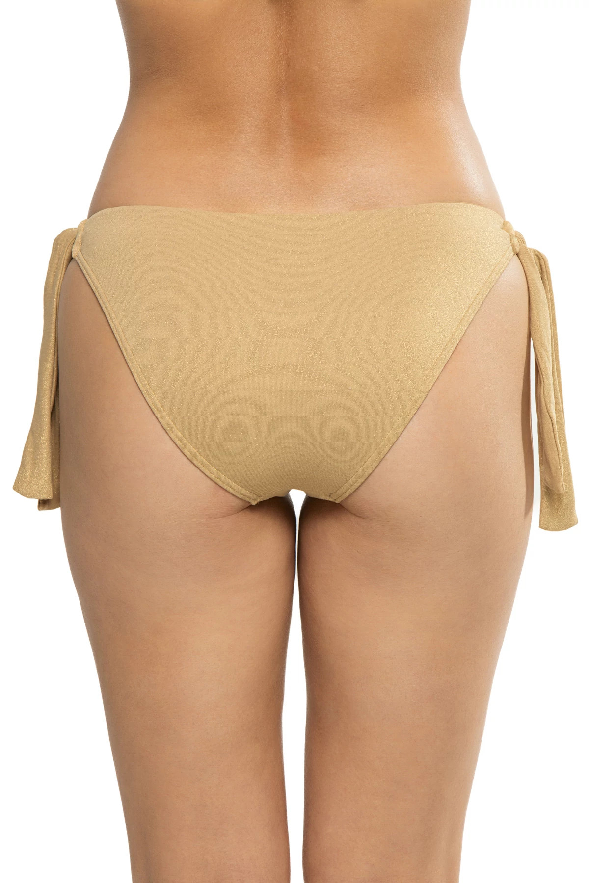 CHAMPAGNE Frankie Shimmer Tie Side Hipster Bikini Bottom image number 2