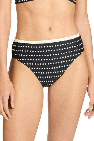 BLACK/ECRU Millie High Waist Bikini Bottom
