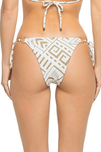 GOLD METAL Tie Side Brazilian Bikini Bottom