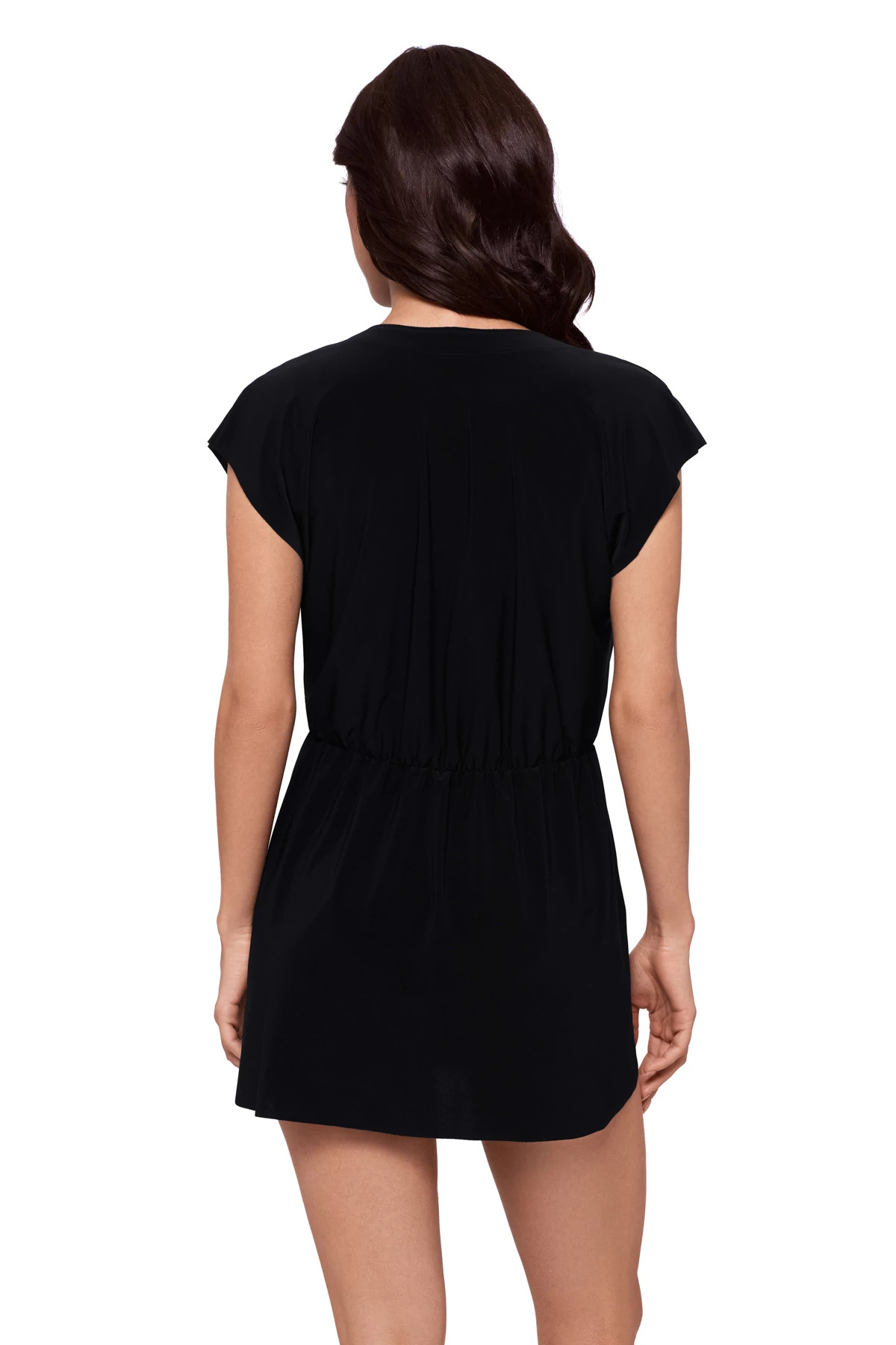 BLACK Lace Up Cover Dress image number 2