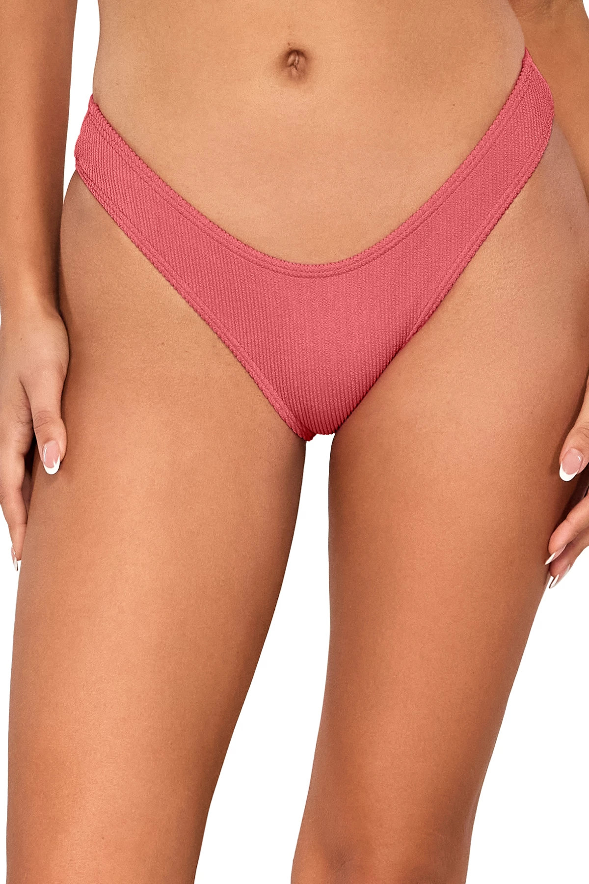 HIBISCUS TEA Sandy Scoop High Waist Bikini Bottom image number 1