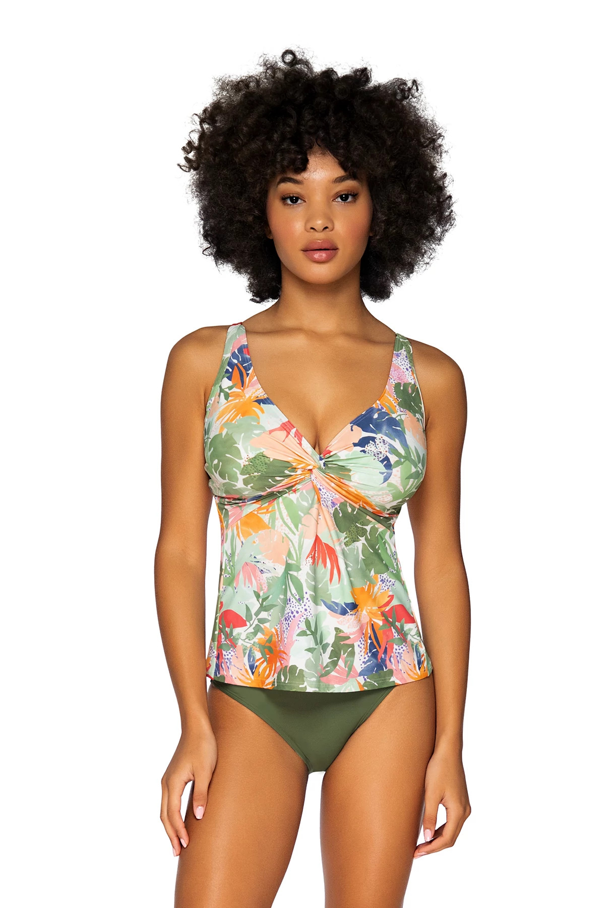SERENDIPITY Forever Over The Shoulder Tankini Top (D+ Cup) image number 1