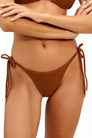 KAYLA CAMEL Cheeky Tie Side Bikini Bottom