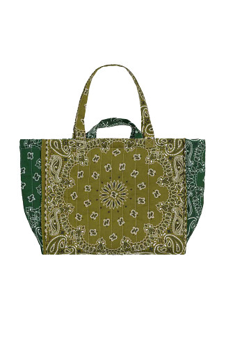 BRONZE/VERT WEEK-END Cabas Quilted Tote Bag
