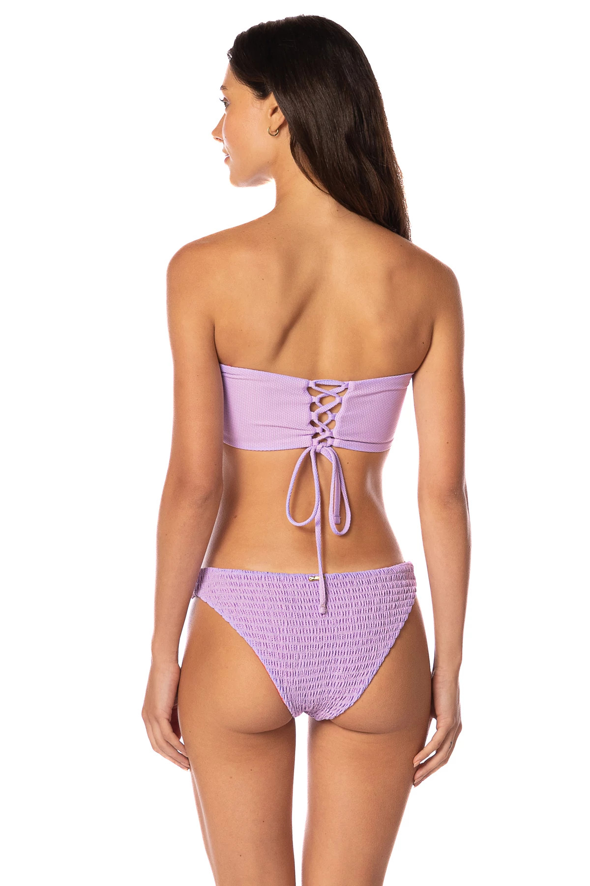 PURPLE LAVENDER Artemis Reversible Multi-Way Bandeau Bikini Top image number 3