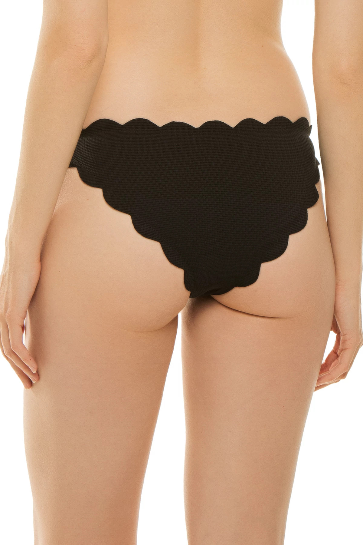 Low-Rise Scalloped Brazilian Bikini Bottom image number 2