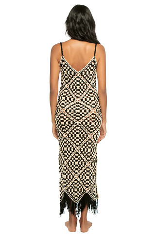 BLACK/WHITE COMBO Diamond Crochet Midi Dress