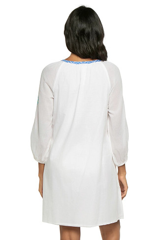 WHITE Watercolor Mini Dress