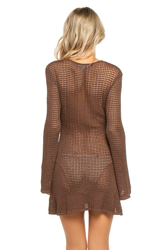 BROWN Ellis Crochet Mini Dress