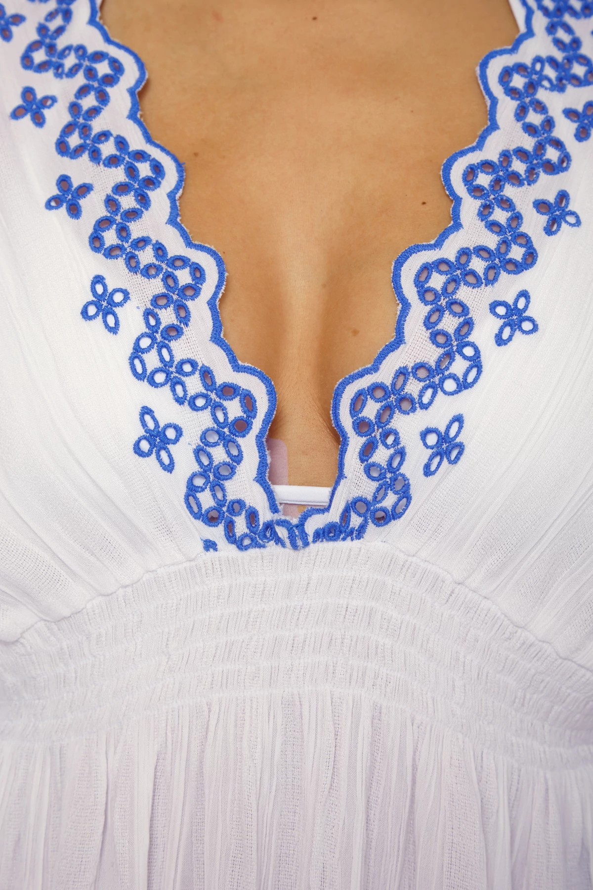 WHITE/LAPIS Barbados Crochet Tunic image number 5