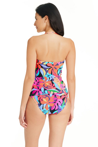 MULTI Bold Rush Molded Bandeau Tankini Top
