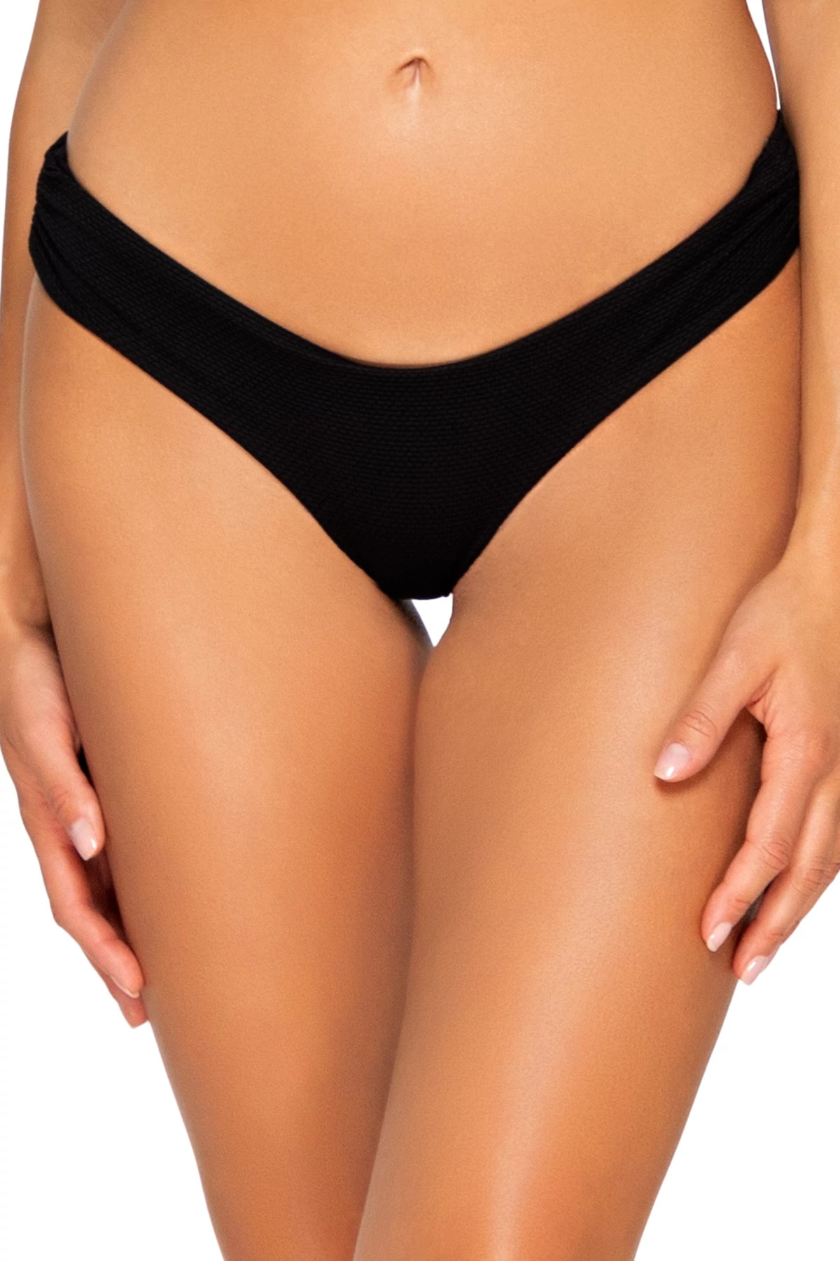 RAVEN Sassy Shirred Brazilian Bikini Bottom image number 1