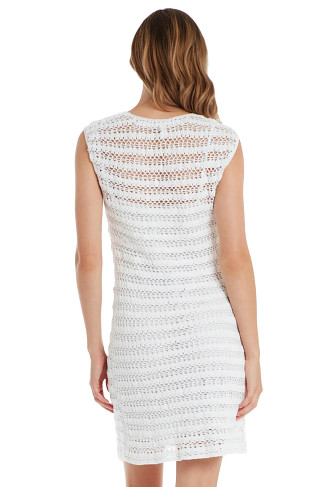 WHITE Kendall Crochet Tunic Dress