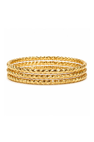 GOLD Tilda Faceted Bangle Set of 3