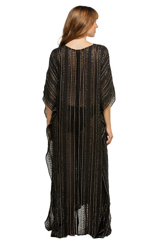 BLACK Metallic Weave Caftan