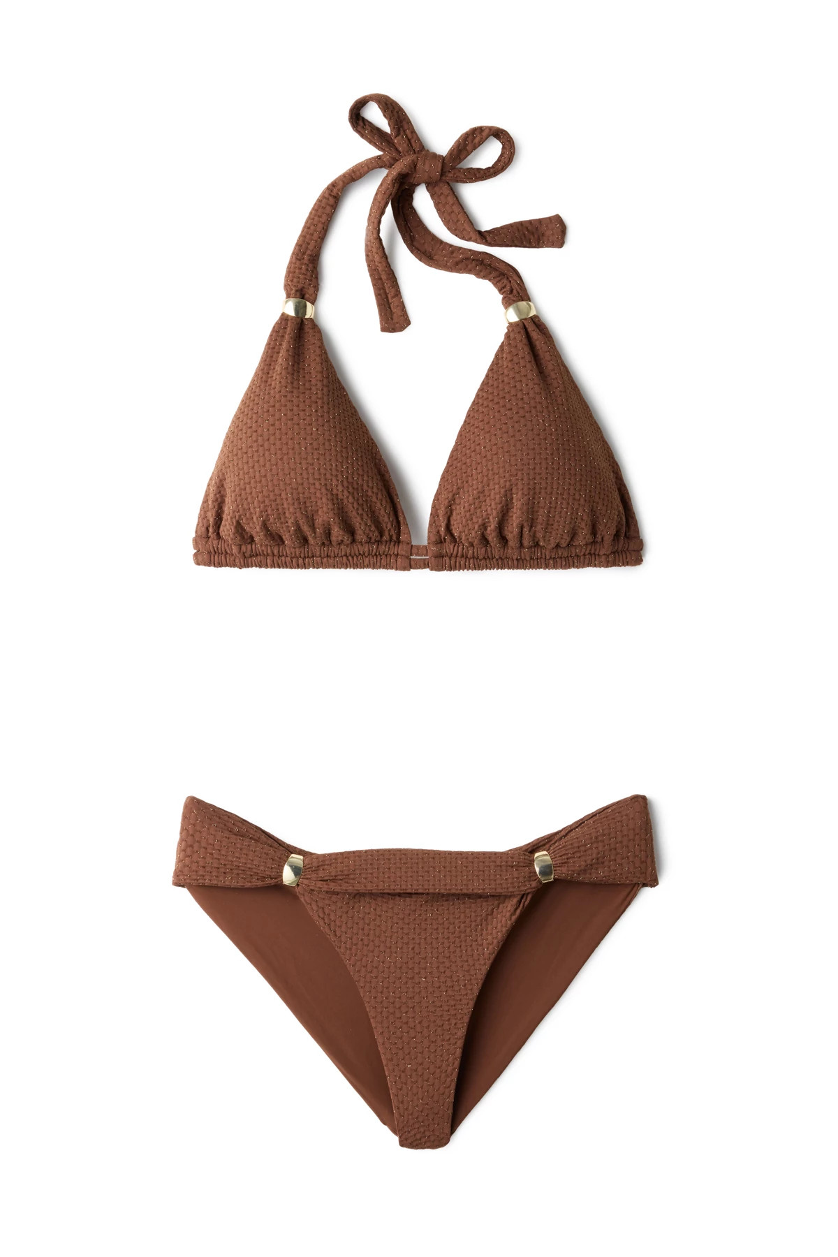 BRONZE SCALLOP Blake Hipster Tab Side Bikini Bottom image number 3