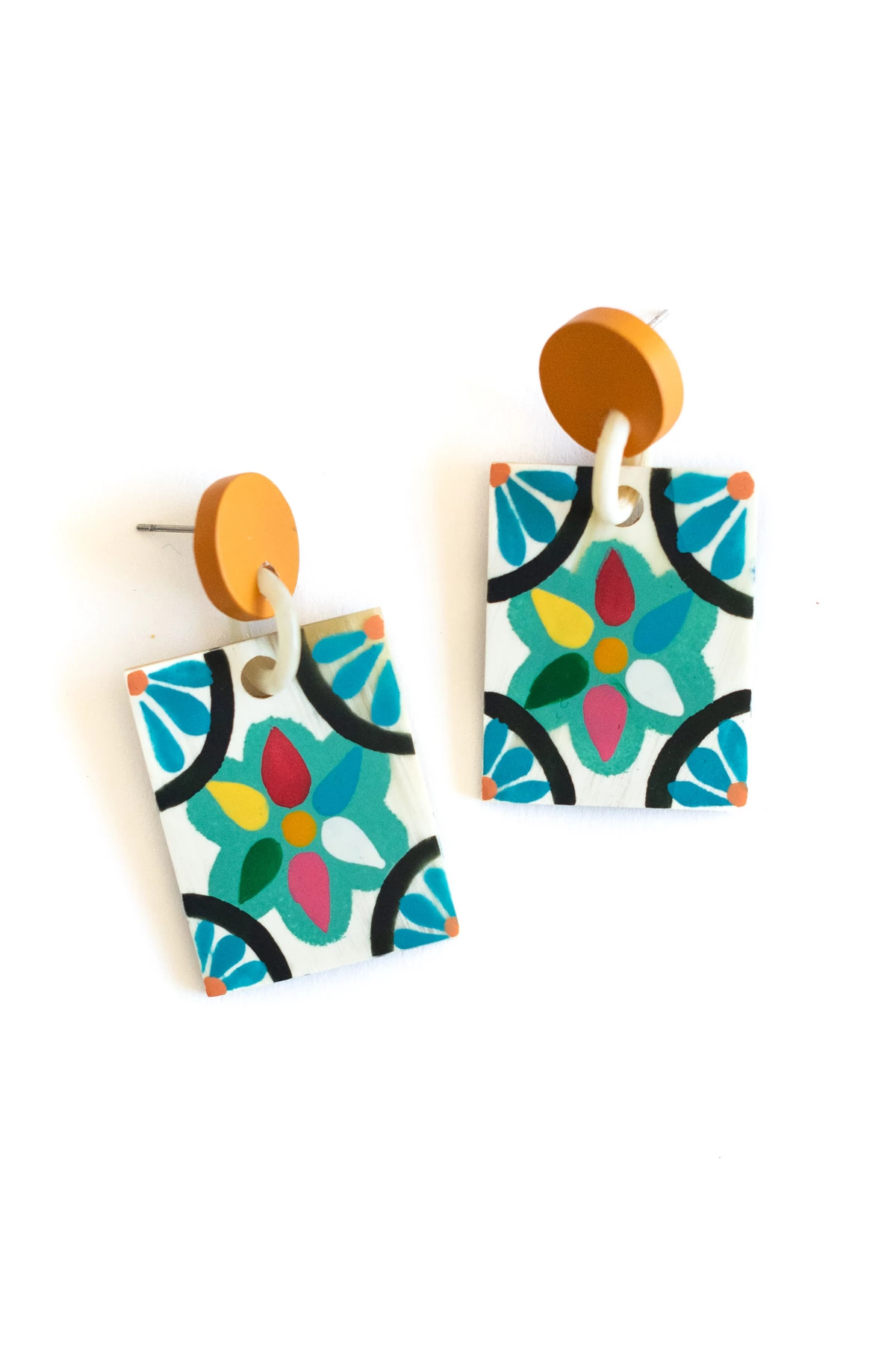MULTI Azulejos Single Tile Earrings image number 1