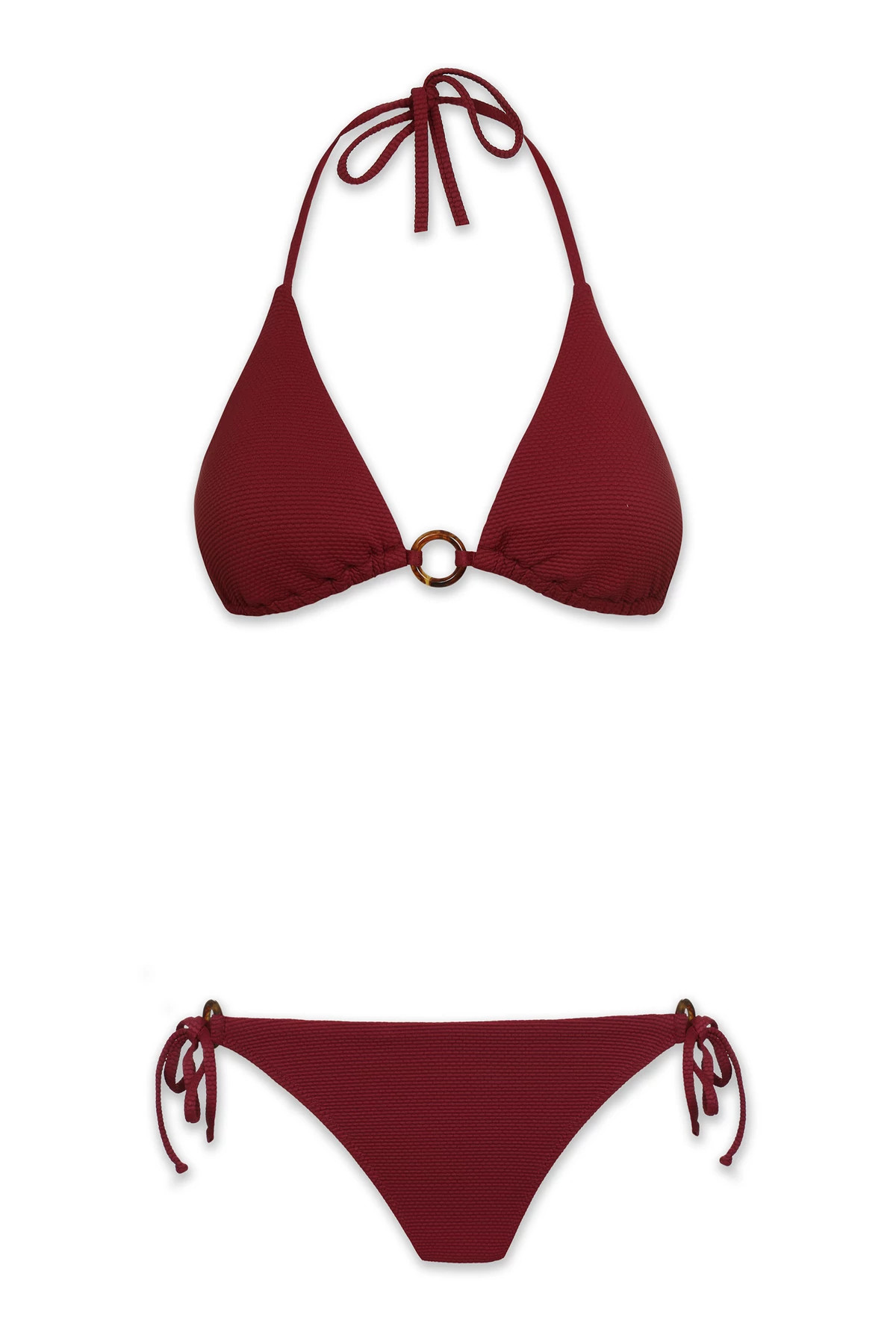 MERLOT CORA Tortoise Ring Hipster Tie Side Bikini Bottom image number 5