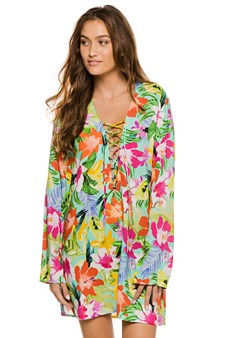 AQUAMARINE Tropical Lace Up Tunic