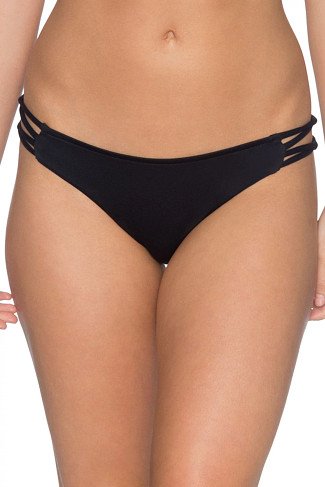 MIDNIGHT Macrame Tab Side Brazilian Bikini Bottom